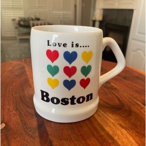 Vintage Love is Boston Papal Coffee Mug Cup colorful pride hearts collectible